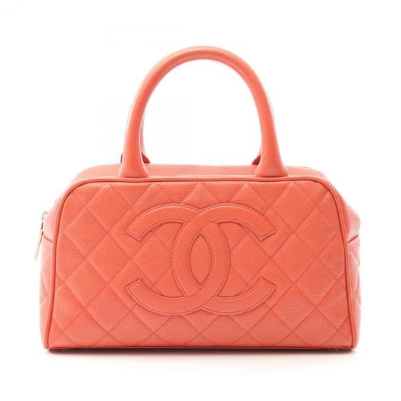 CHANEL Matelasse handbag in calfskin leather, women's, orange - Picture 1 of 13